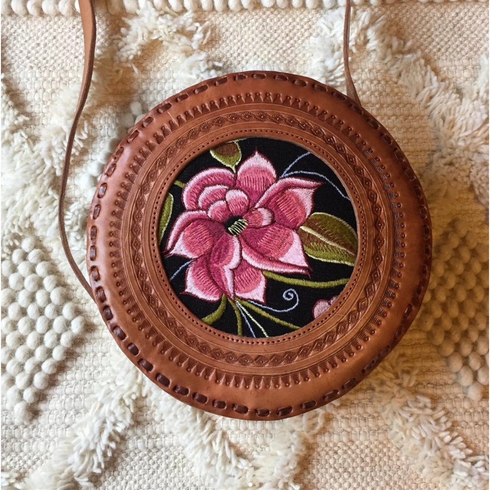 Authentic Leather Mexican Round Bag